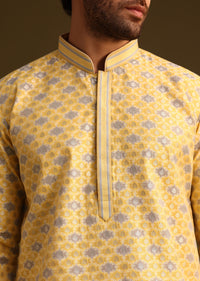 Yellow Butti Work Kurta And Pyjama