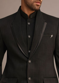 Black Tuxedo Suit With Shawl Collar