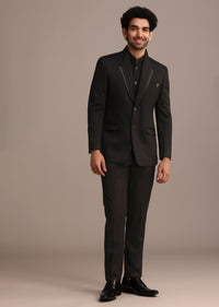 Black Tuxedo Suit With Shawl Collar