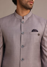 Purple Jodhpuri Set With Pocket Square