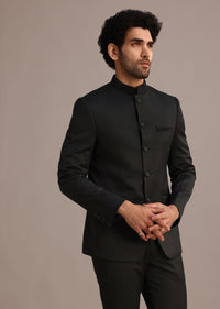 Black Jodhpuri Set With Hand Embellishments