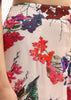 White Floral Printed Chinon Crop Top And Palazzo