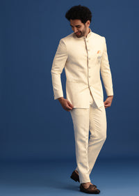 Off White Hand Embroidered Jodhpuri Set