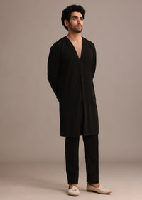 Black Handwork Jodhpuri Kurta Set with Dupatta