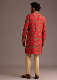 Orange Raw Silk Kurta Wth Pant