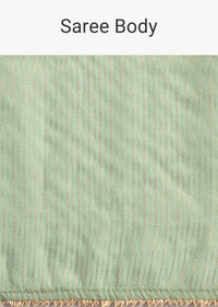 Pista Green Dola Silk Lurex Work Woven Saree With Unstitched Blouse