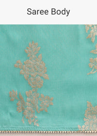 Blue Dola Silk Lurex  Woven Saree And Gotta Patti Border