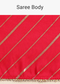 Pink Dola Silk Woven Saree And Gota Patti Border With Unstitched Blouse