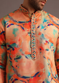 Print Multi Colour Abstract Print Kurta And Pant