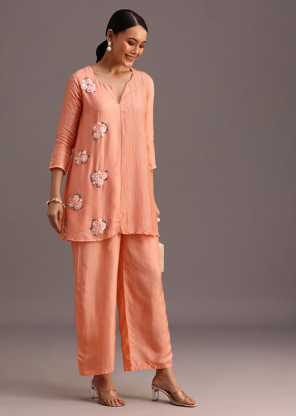 Peach Sequins Co-ord Set