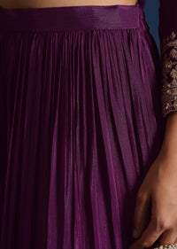 Purple Sequin Embellished Kurta And Palazzo Set