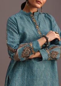 Blue Printed Kurti With Palazzo Set