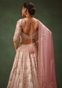 Silver Blush Pink Lehenga With Two Dupattas