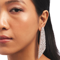 Silver Dangler Zircon Earrings