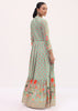Sky Blue Embroidered Silk Long Kurti