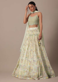 White Net Lehenga Set With Sequin Work