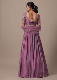 Purple Sequin Embroidered Lehenga Set