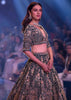 Aditi Rao Hydari As Kalki Showstopper In Emerald Green Lehenga Choli With Hand Embroidered 3D Floral Pattern