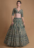 Aditi Rao Hydari As Kalki Showstopper In Emerald Green Lehenga Choli With Hand Embroidered 3D Floral Pattern