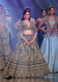 Aditi Rao Hydari As Kalki Showstopper In Emerald Green Lehenga Choli With Hand Embroidered 3D Floral Pattern