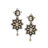 Antique Gold Plated Earrings Hand Crafted In Floral Design Made In Sterling Silver By Sangeeta Boochra