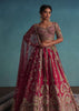 Apple Red Embroidered 16 Kali Bridal Lehenga In Raw Silk With Hand Embroidery