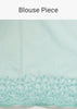 Aqua Blue Embroidered Organza Saree With Unstitched Blouse
