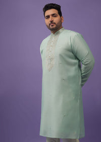 Aqua Green Embroidered Kurta Set