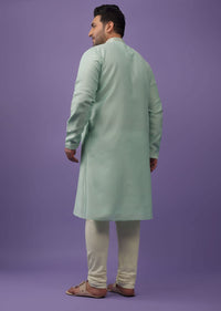 Aqua Green Embroidered Kurta Set