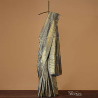 Ash Purple Woven Kanjivaram Saree In Pure Silk With Unstitched Blouse