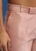 Baby Pink Tussar Sherwani Set With Cutdana Embroidery And Organza Dupatta