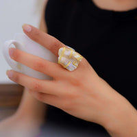 Baroque White Pearl Ring