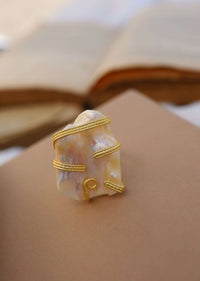 Baroque White Pearl Ring