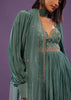 Jade Green Festive Anarkali Suit In Crepe