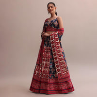 Beautiful Blue Silk Patola Printed Lehenga Choli Set