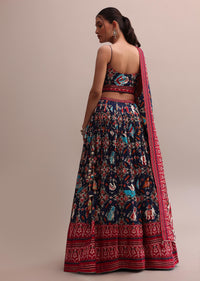 Beautiful Blue Silk Patola Printed Lehenga Choli Set