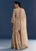 Beige Crepe Printed Kurta Sharara With Dupatta