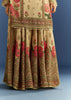 Beige Crush Tissue Floral Printed Kurta Palazzo With Dupatta