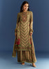 Beige Crush Tissue Floral Printed Kurta With Printed Palazzo