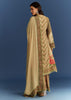 Beige Crush Tissue Floral Printed Kurta With Printed Palazzo