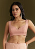 Beige Crushed Tissue Saree With Stone Embellishment And Glossy Finish