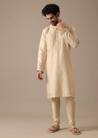 Beige Embroidered Kurta Set