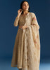 Beige Jamdani Butti Anarkali With Cutwork Dupatta