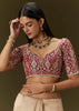 Beige Tissue Saree With Embroidered Brocade Blouse
