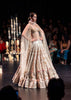 Beige Bridal Lehenga Set in Silk With Organza Flowers And 3D Embroidery