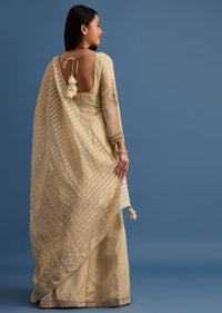 Beige Embroidered Kurta Palazzo With Dupatta