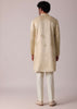 Beige Festive Art Silk Kurta Set For Men