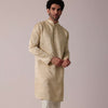 Beige Festive Art Silk Kurta Set For Men