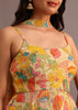 Beige Floral Printed Kurti Sharara Suit With Tissue Dupatta