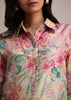 Beige Floral Printed Tissue Shirt Pant Set